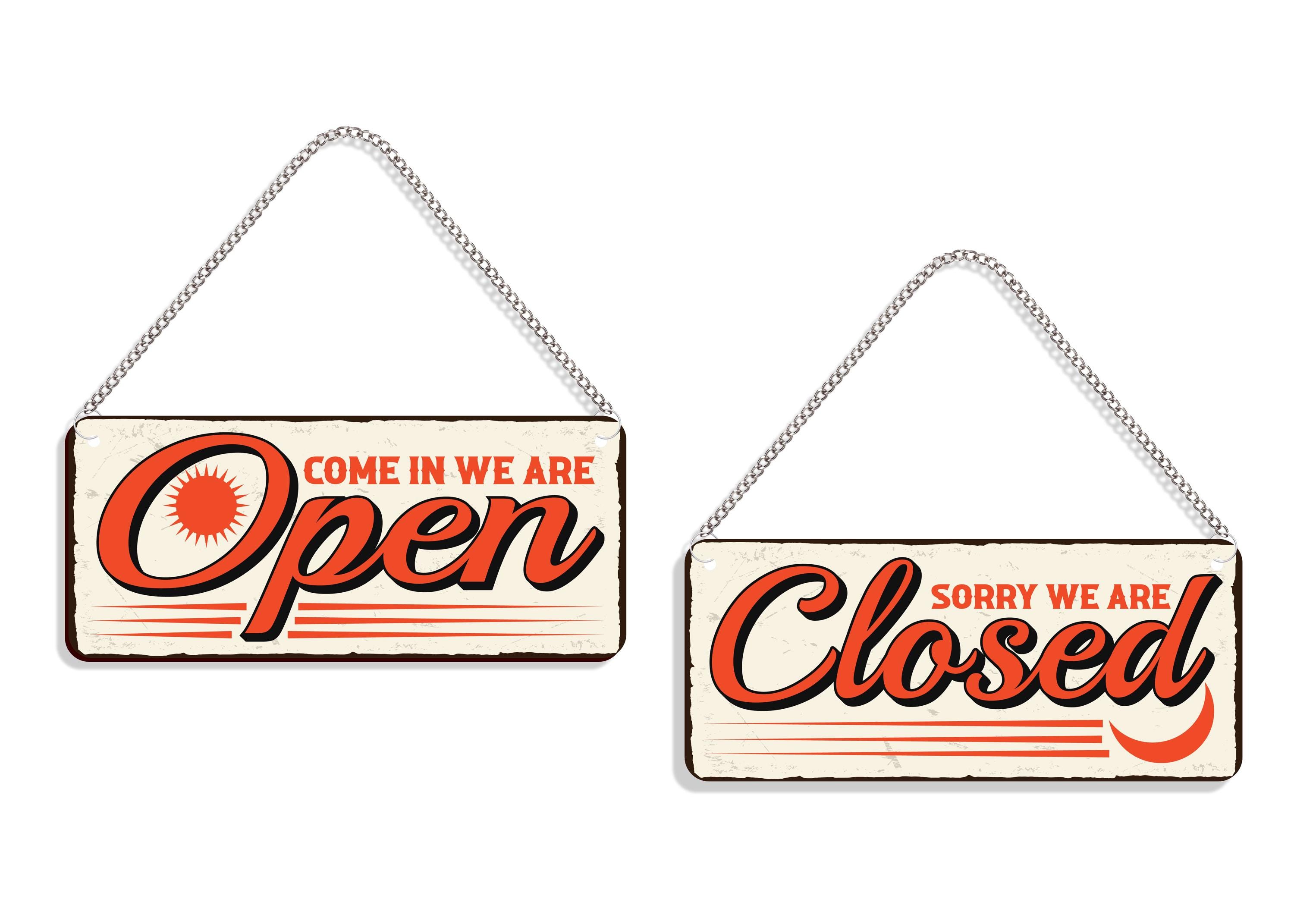 Open Closed Sign Board for Shop | Vintage Look Open Closed Sign | Open ...