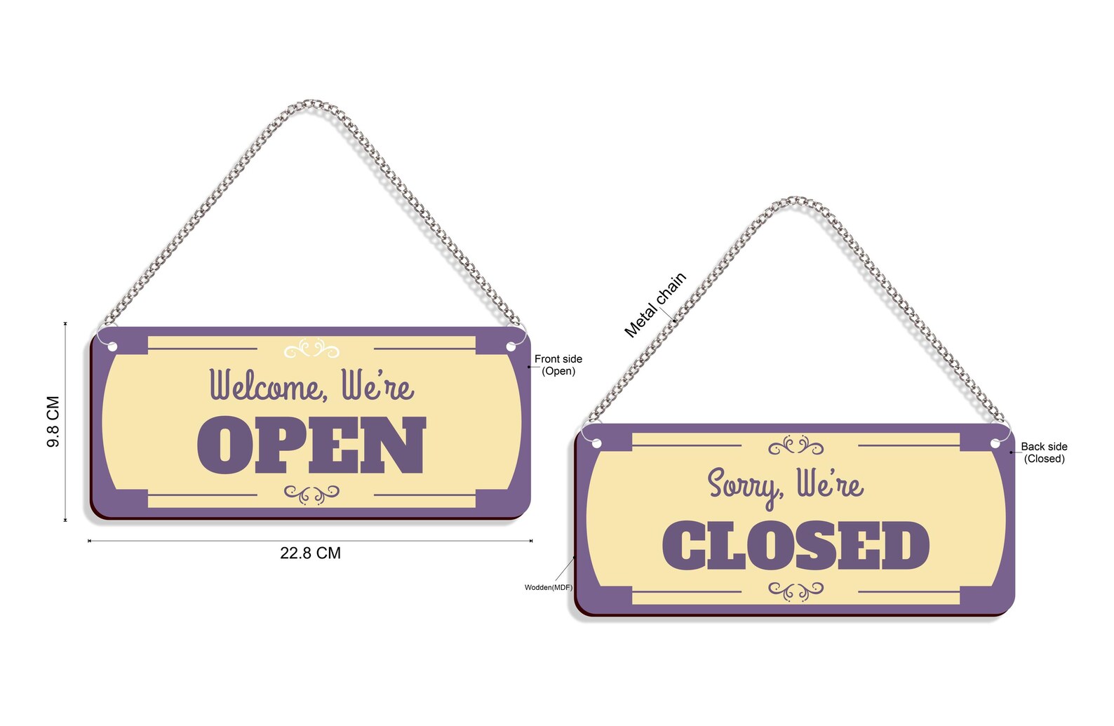 Open Closed Sign for Business Vintage Open Closed Sign Board for Shop ...