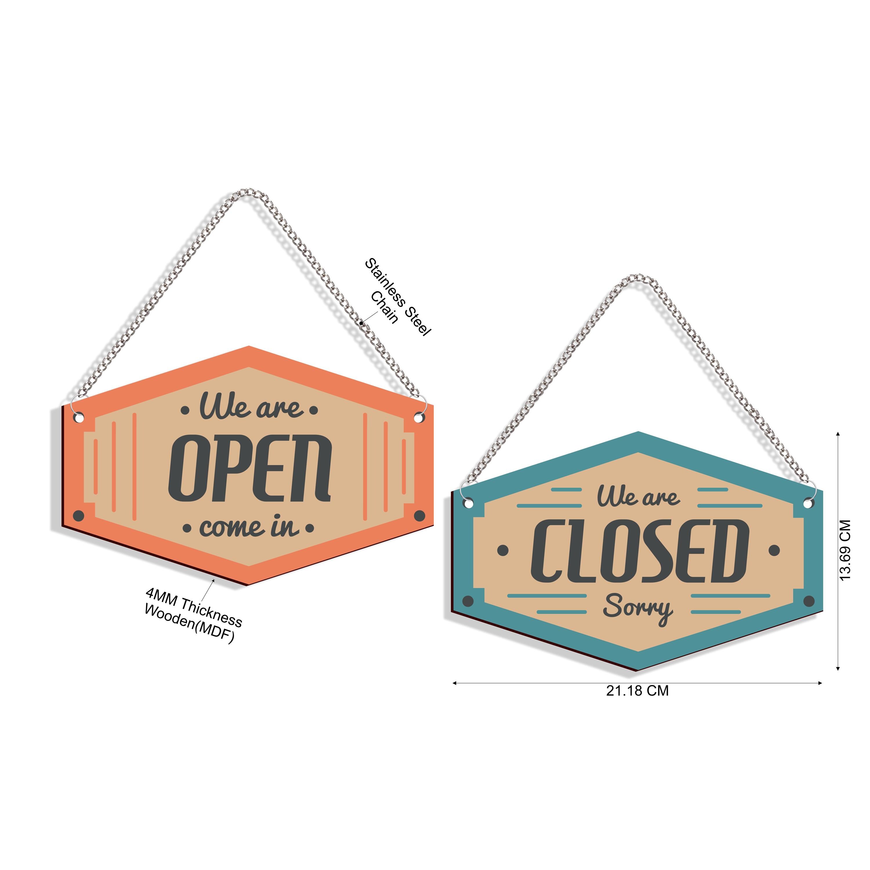 Double Sided Open Closed Sign: Business Decor With Chain - Etsy