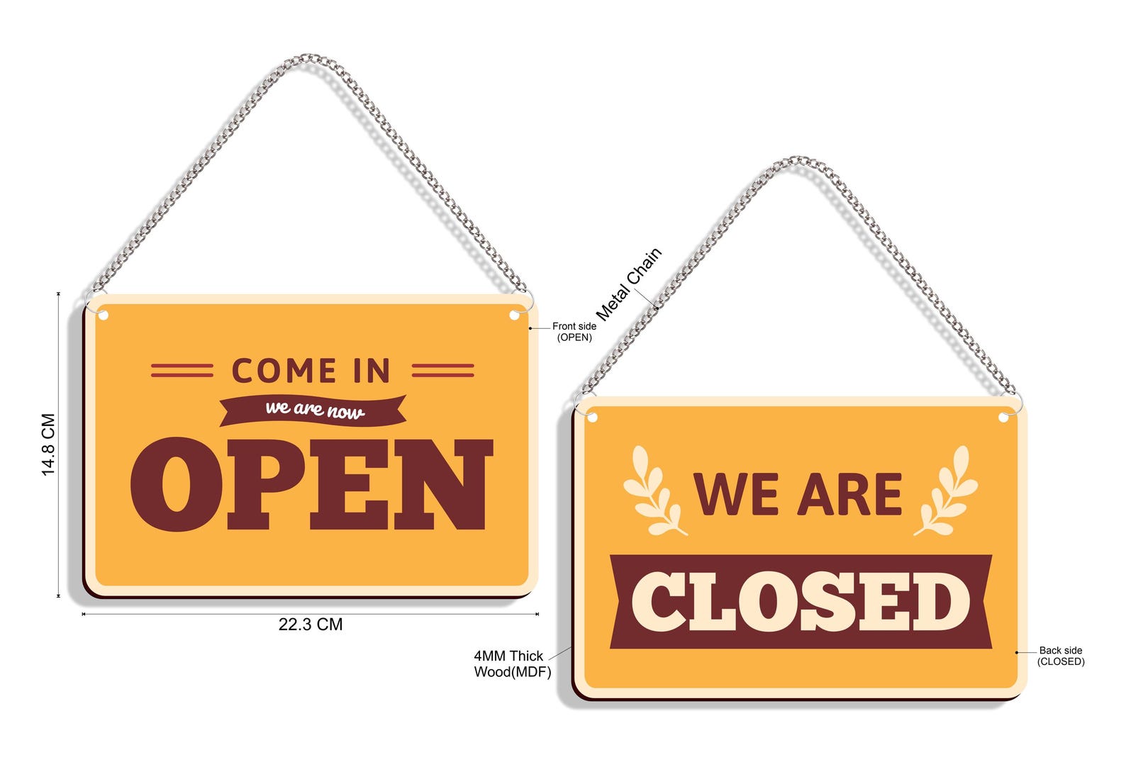 Open Closed Sign Board for Shop | Open Closed Sign Board | Double Side ...