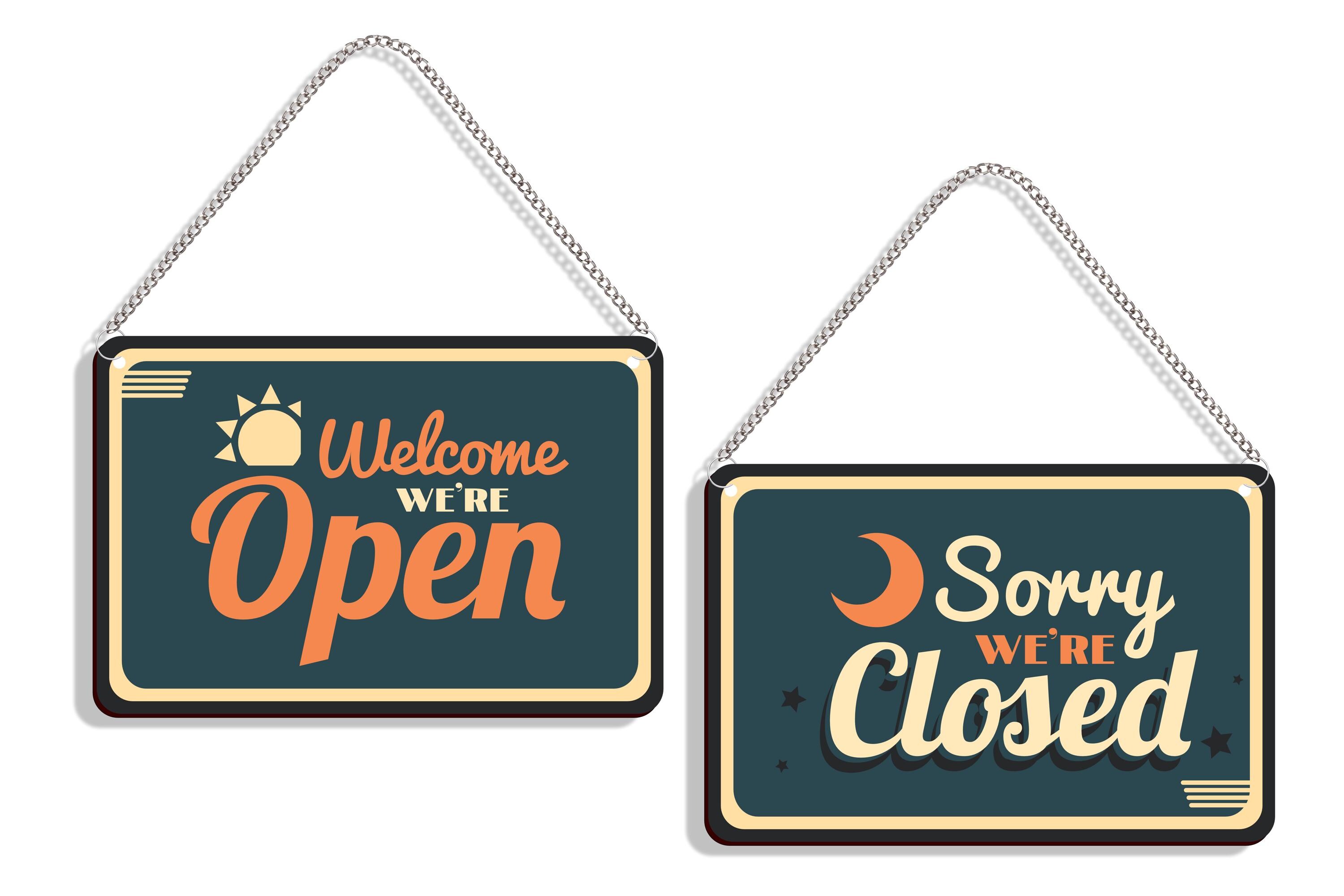 Open Closed Sign Board for Shop | Open Closed Board | Double Side ...