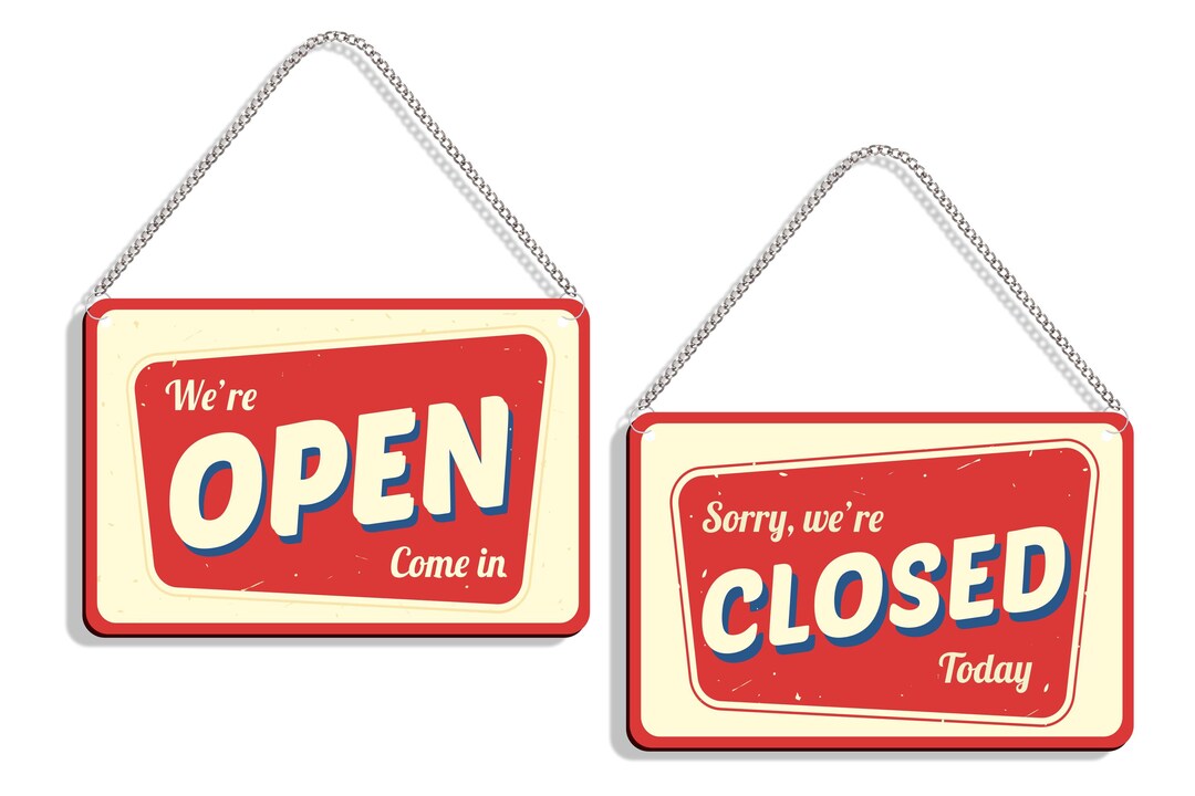 Double Sided Wooden Open Closed Sign Board for Shop - Etsy