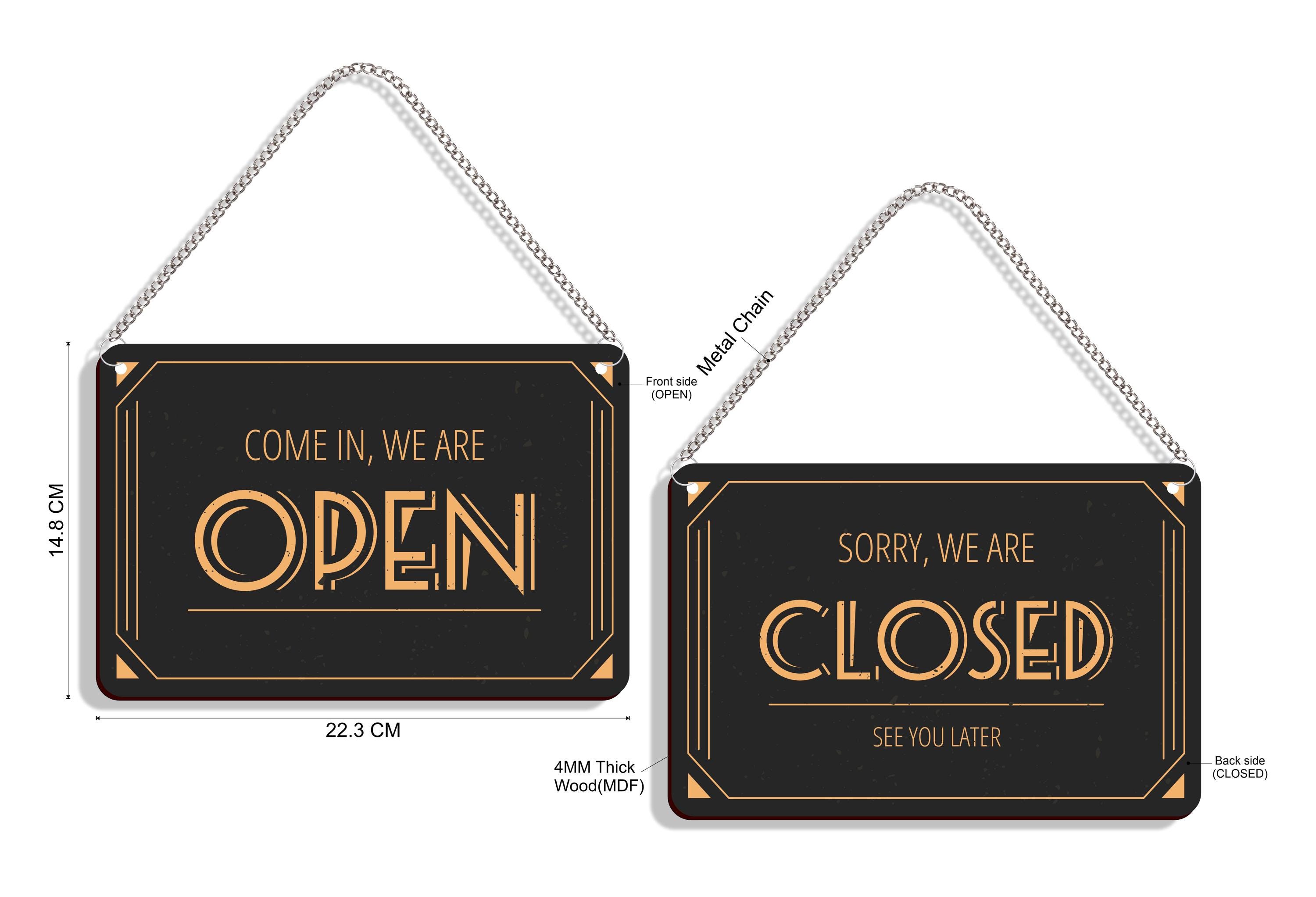 Wooden Open Closed Sign: Double Sided Shop Decor - Etsy Canada