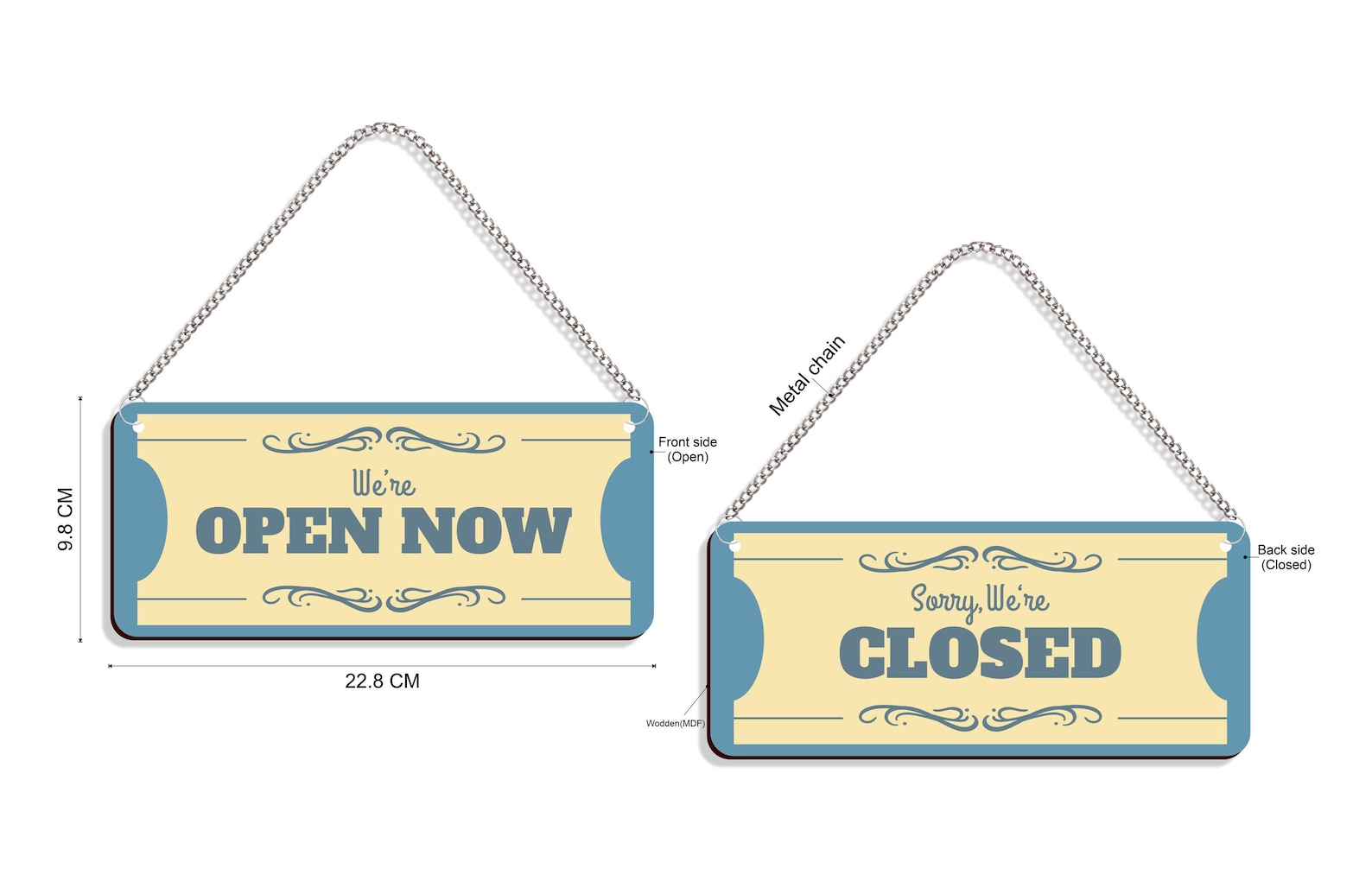 Open Closed Sign for Business Vintage Open Closed Sign Board for Shop ...