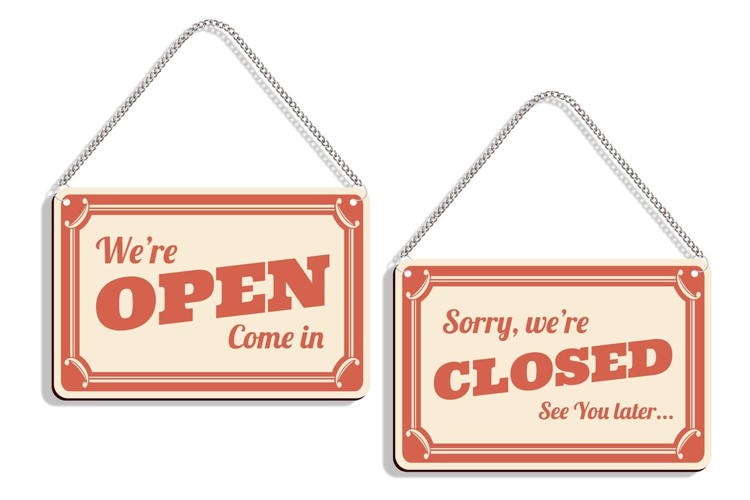 Open Closed Sign for Business, Double-sided Open Closed Sign for ...