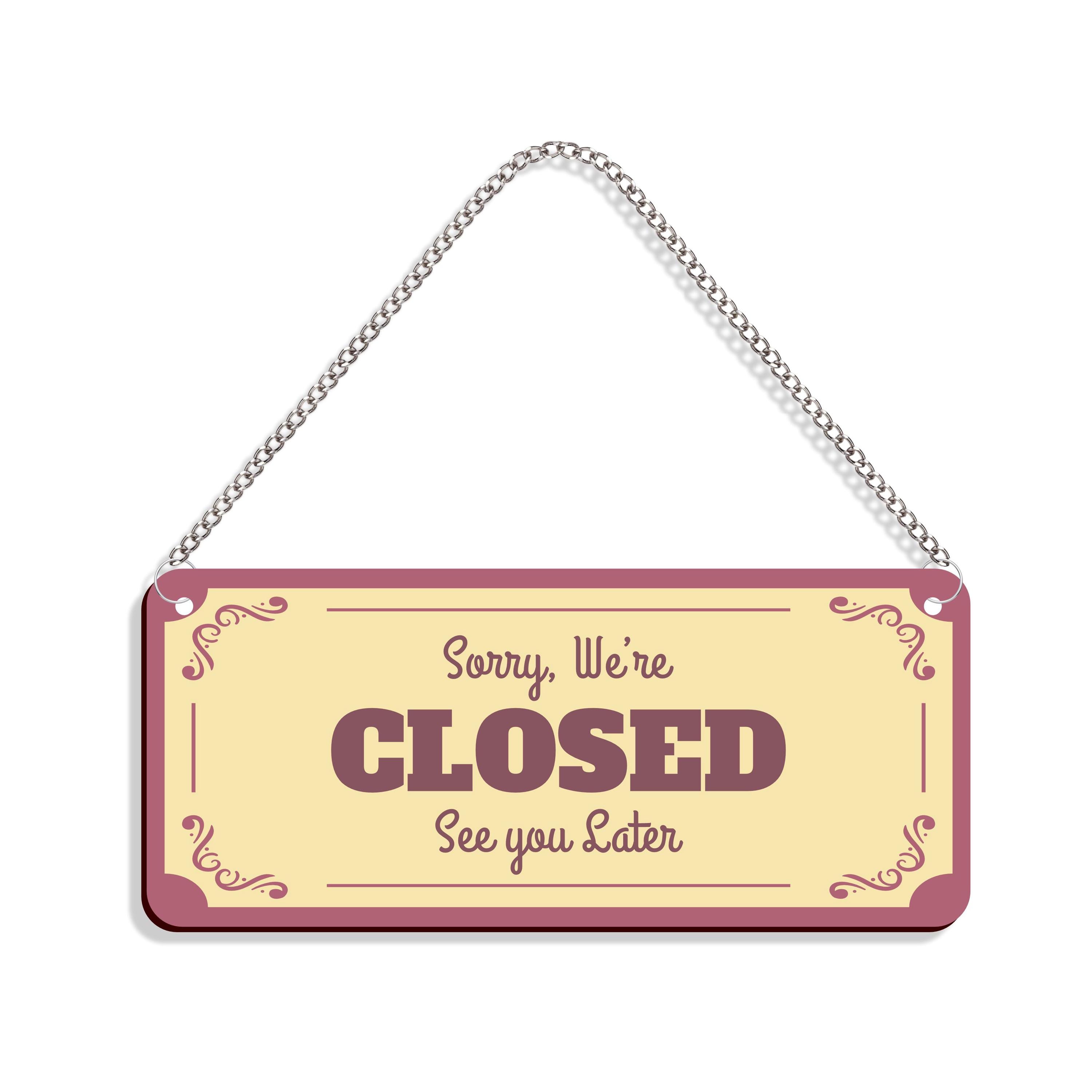 Open Closed Sign for Business | Vintage Open Closed Sign Board for Shop ...