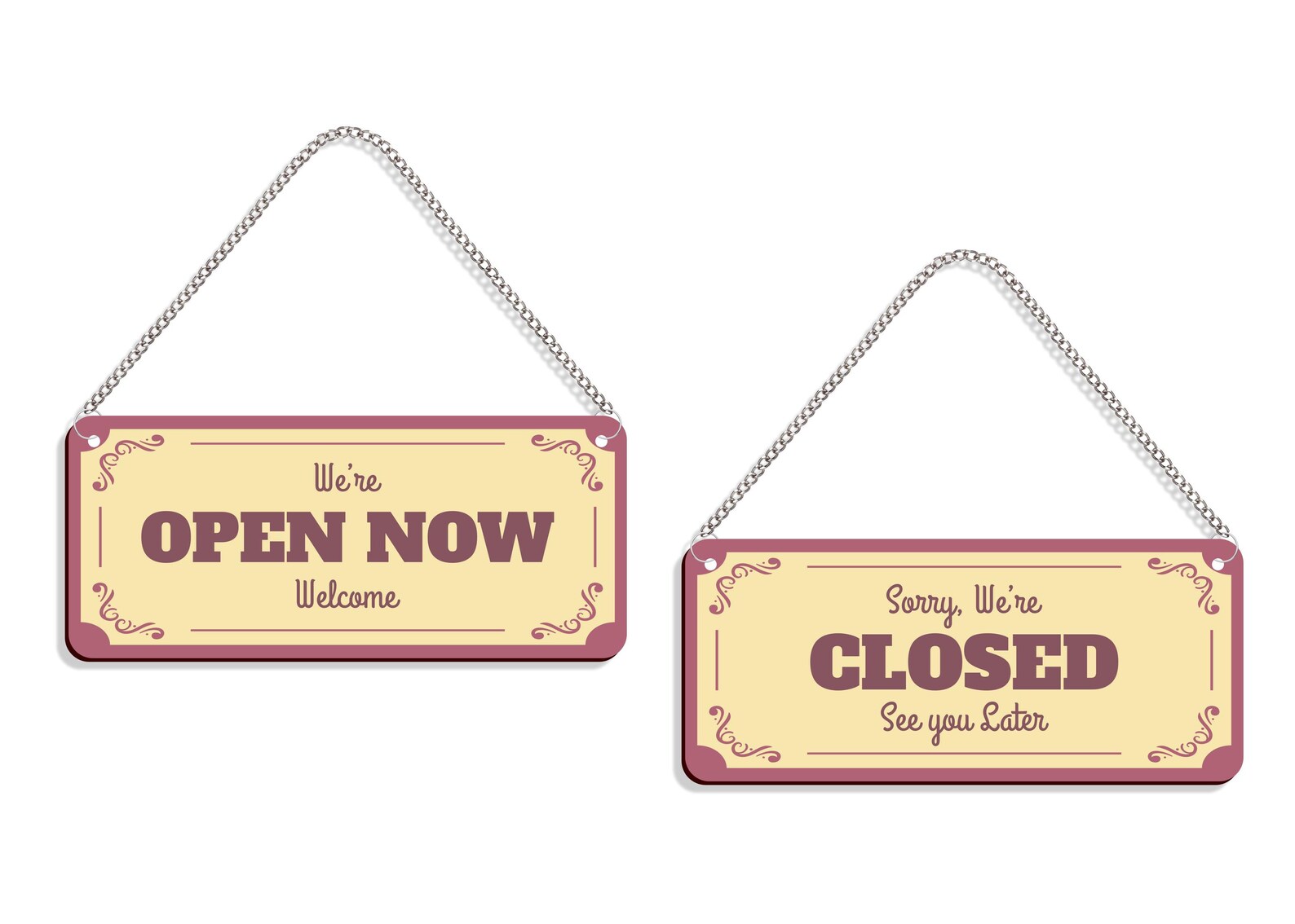 Open Closed Sign for Business | Vintage Open Closed Sign Board for Shop ...