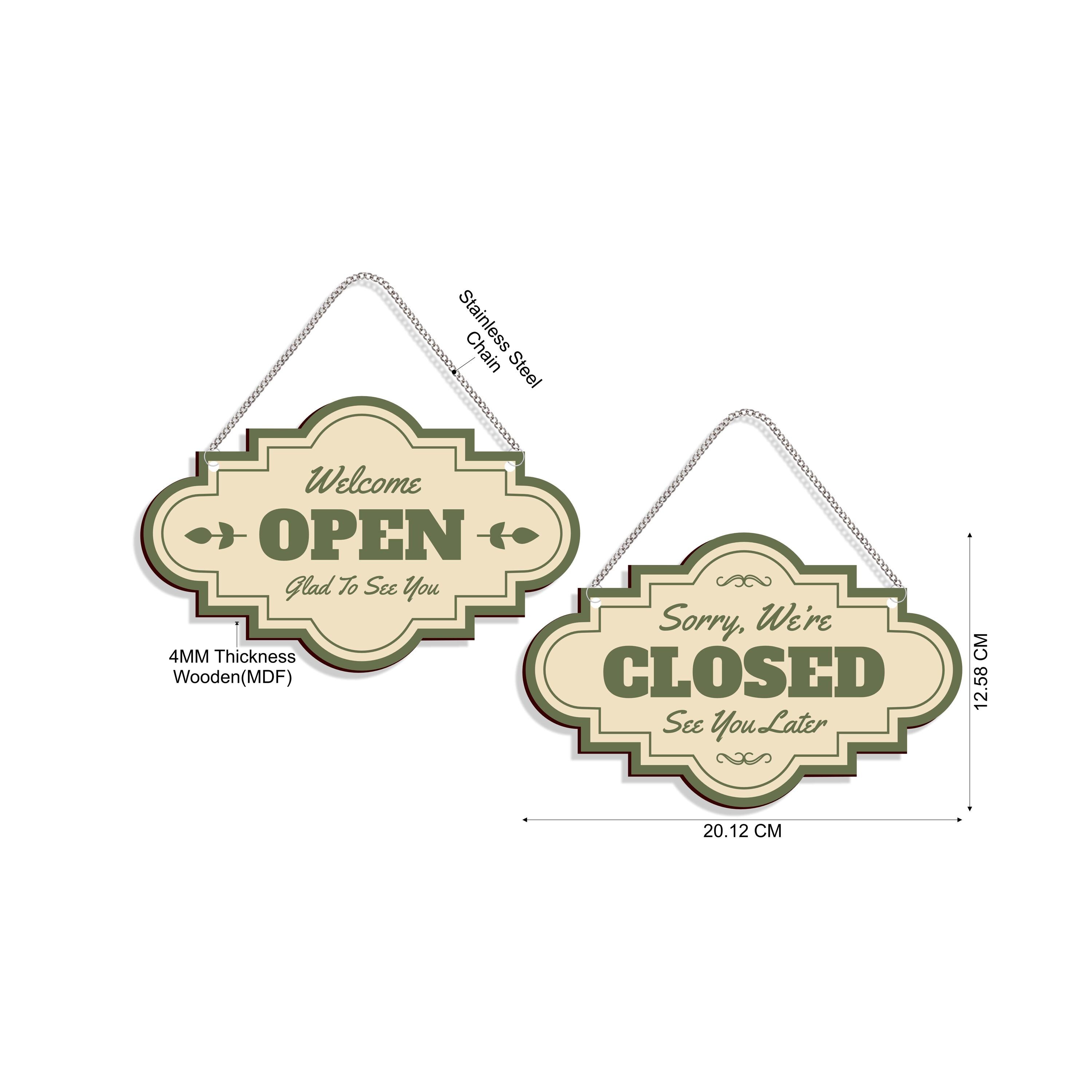 Double-sided Wooden Open Closed Sign - Business Storefront Decor - Etsy