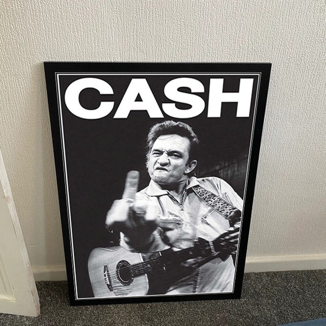 Johnny Cash Middle Finger Poster Johny Cash Art Print Best Etsy Hong Kong