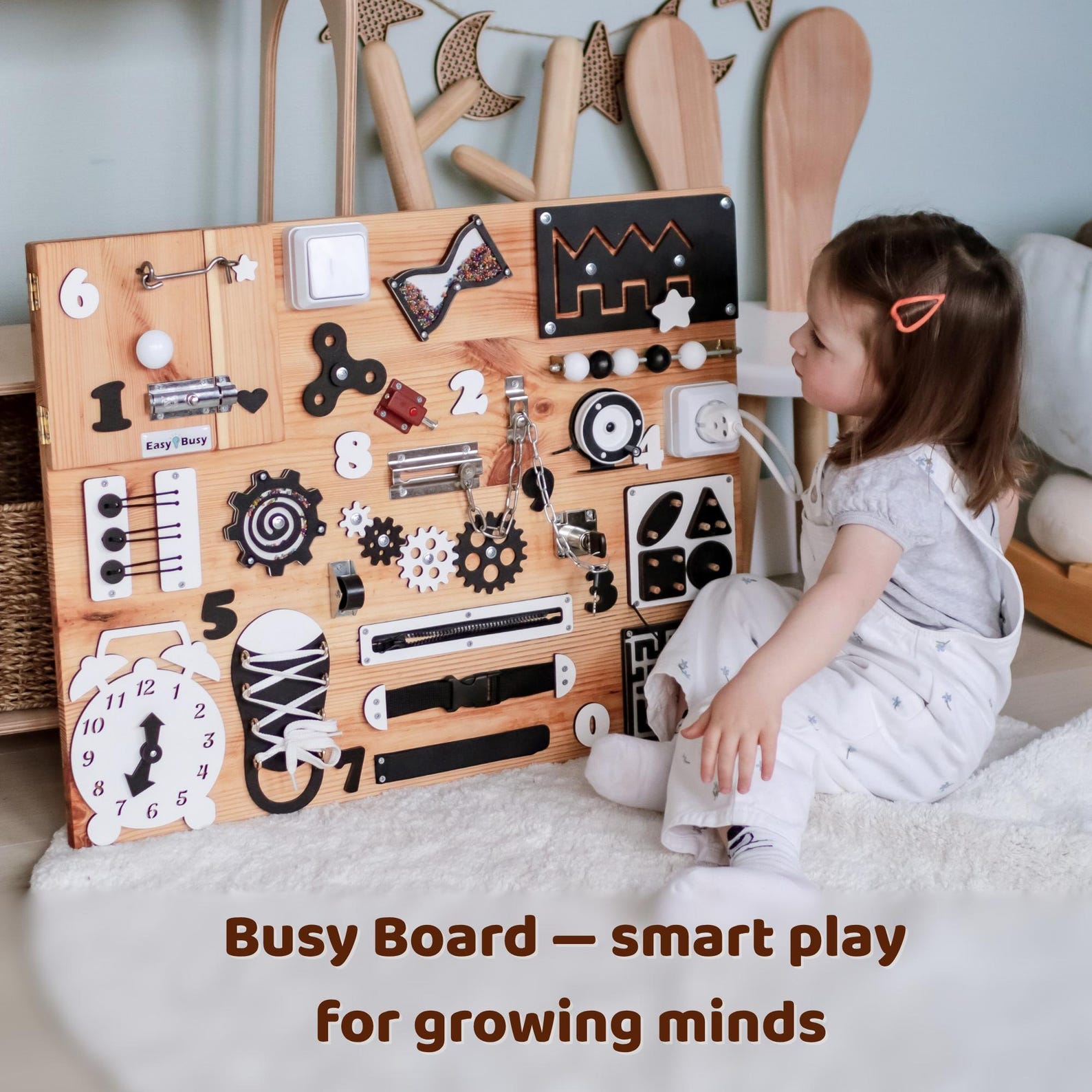 Busy Board Montessori Toys 1 2 3 Year Old Christmas Toddler Gift for ...