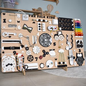 Tableau animé mural pour tout-petits, tableau sensoriel pour 1 2 3 ans, tableaux d'activités, cadeau 1er anniversaire de bébé garçon, jouets Montessori pour autisme pour enfants