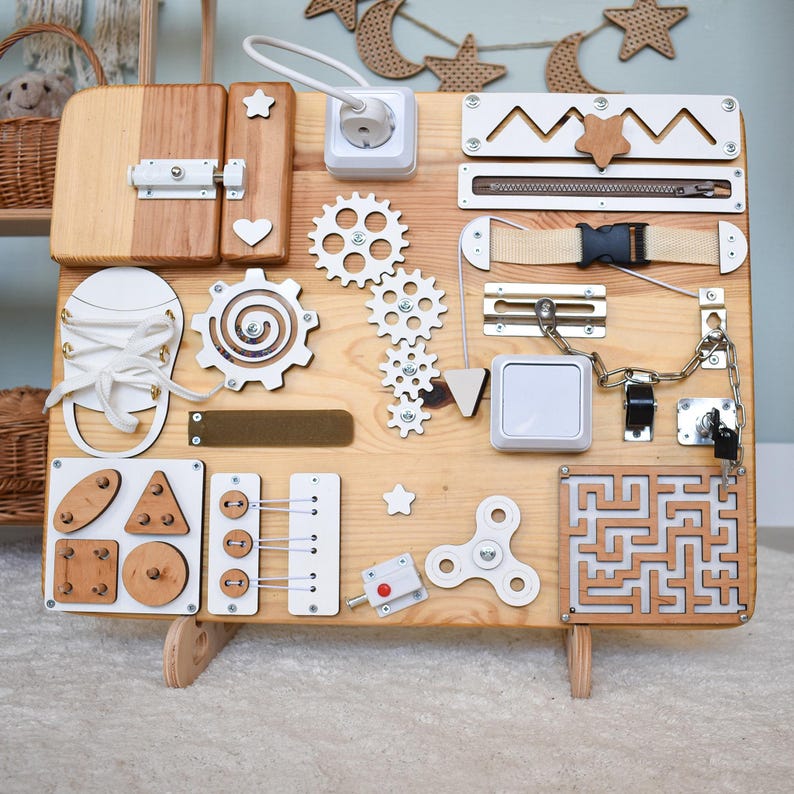 Busy Board Montessori Toys 1 2 3 4 5 Year Old, Sensory Wall Board