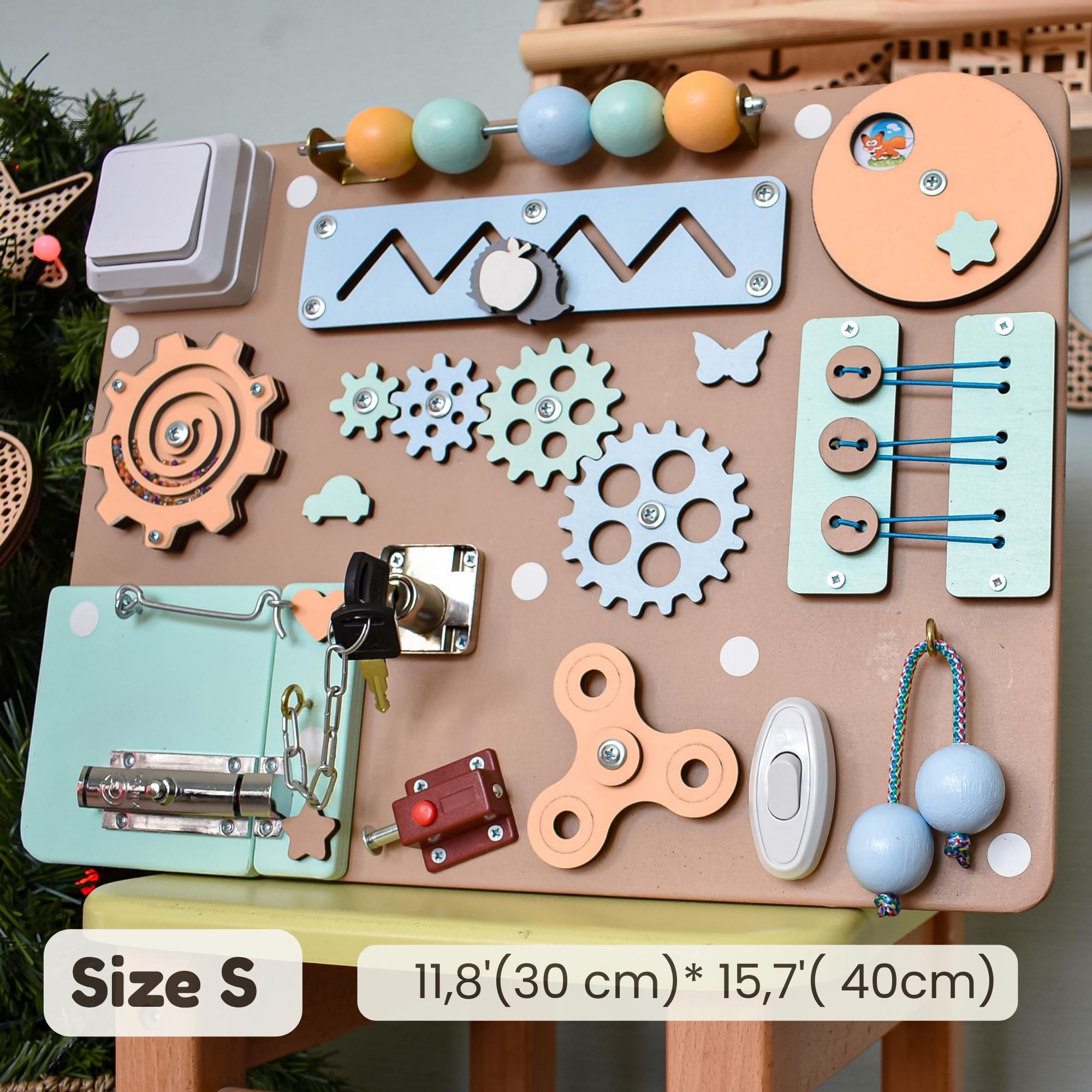 Busy Board For Toddlers, Wooden Sensory Toys, Preschool Learning