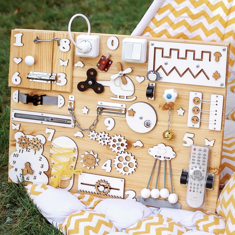 Personalized Busy Board for Toddler 1 2 3 Year Old, Montessori Custom