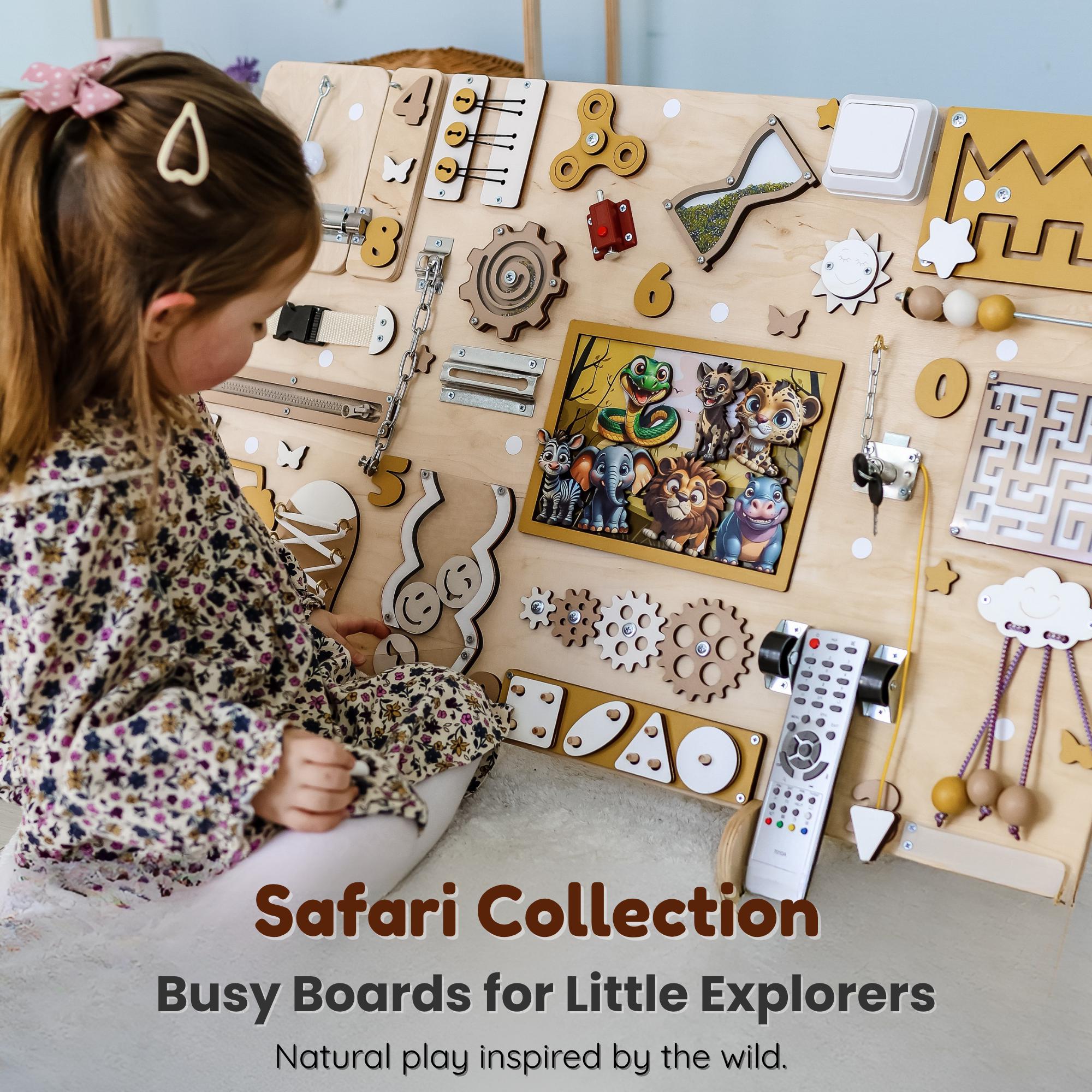 Montessori Busy Board : Wooden Sensory Toy for Toddlers 1 2 3 4 Years ...