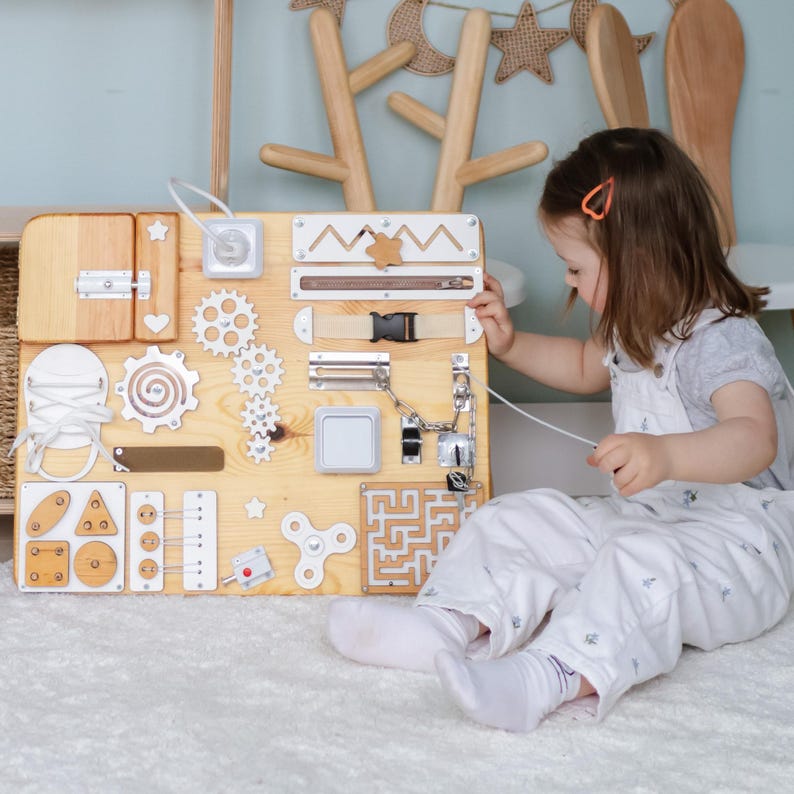 Busy Board Montessori Toys 1 2 3 4 5 Year Old, Sensory Wall Board