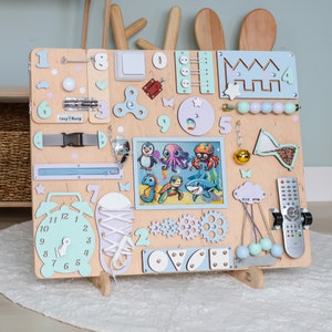 Toddler Busy Board for 1 2 3 Year Old for Girl Boy Montessori Wooden ...