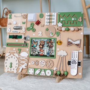 Jouets Montessori pour tout-petits occupés, activités sensorielles personnalisées, cadeau bébé garçon fille, carte occupée Fidget Autism 1er anniversaire de Noël