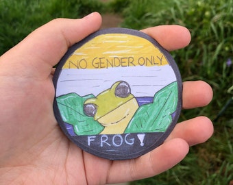 Non binary frog sticker