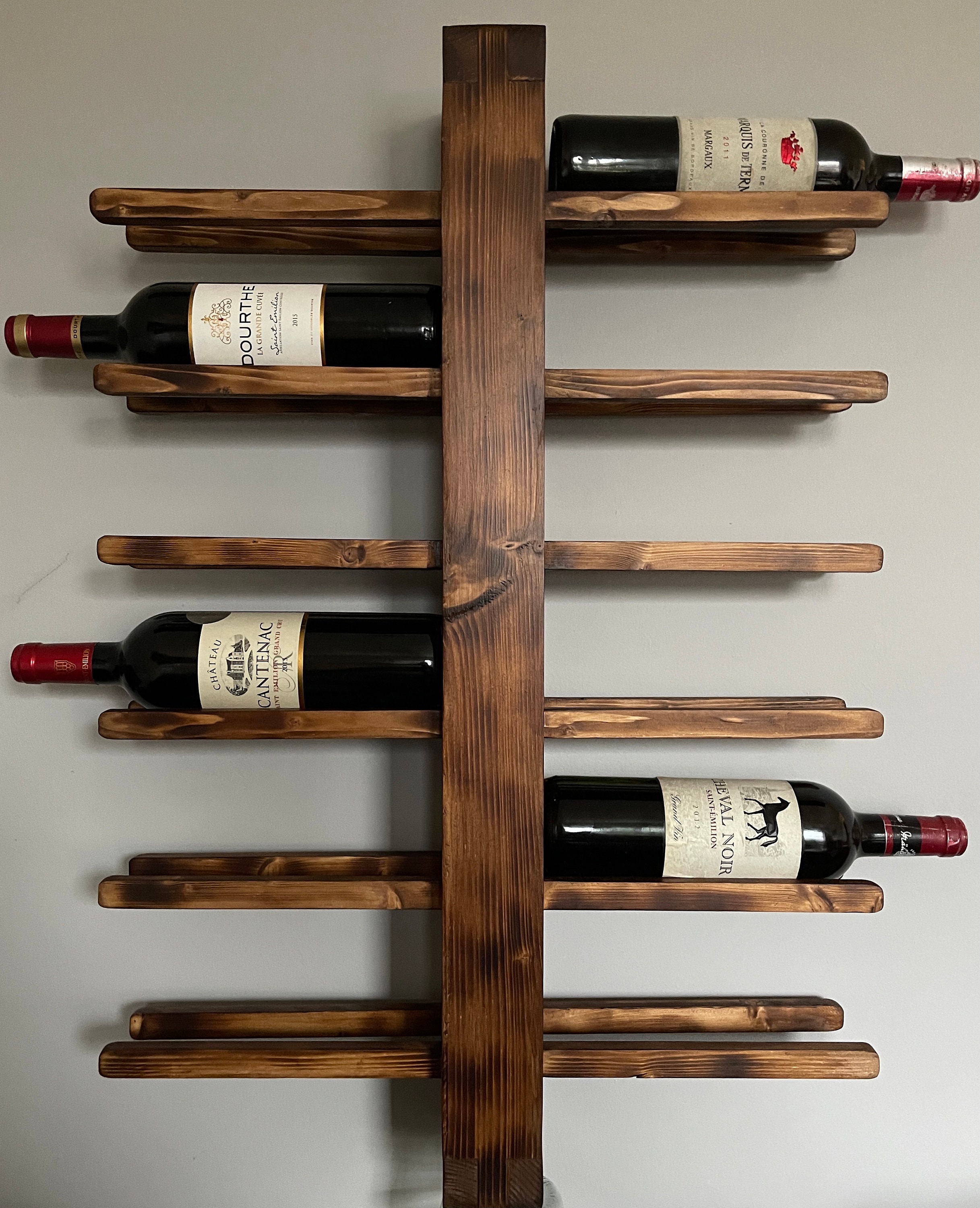 Support à Vin Mural Inspiré Du Design Moderne - Bois Récupéré