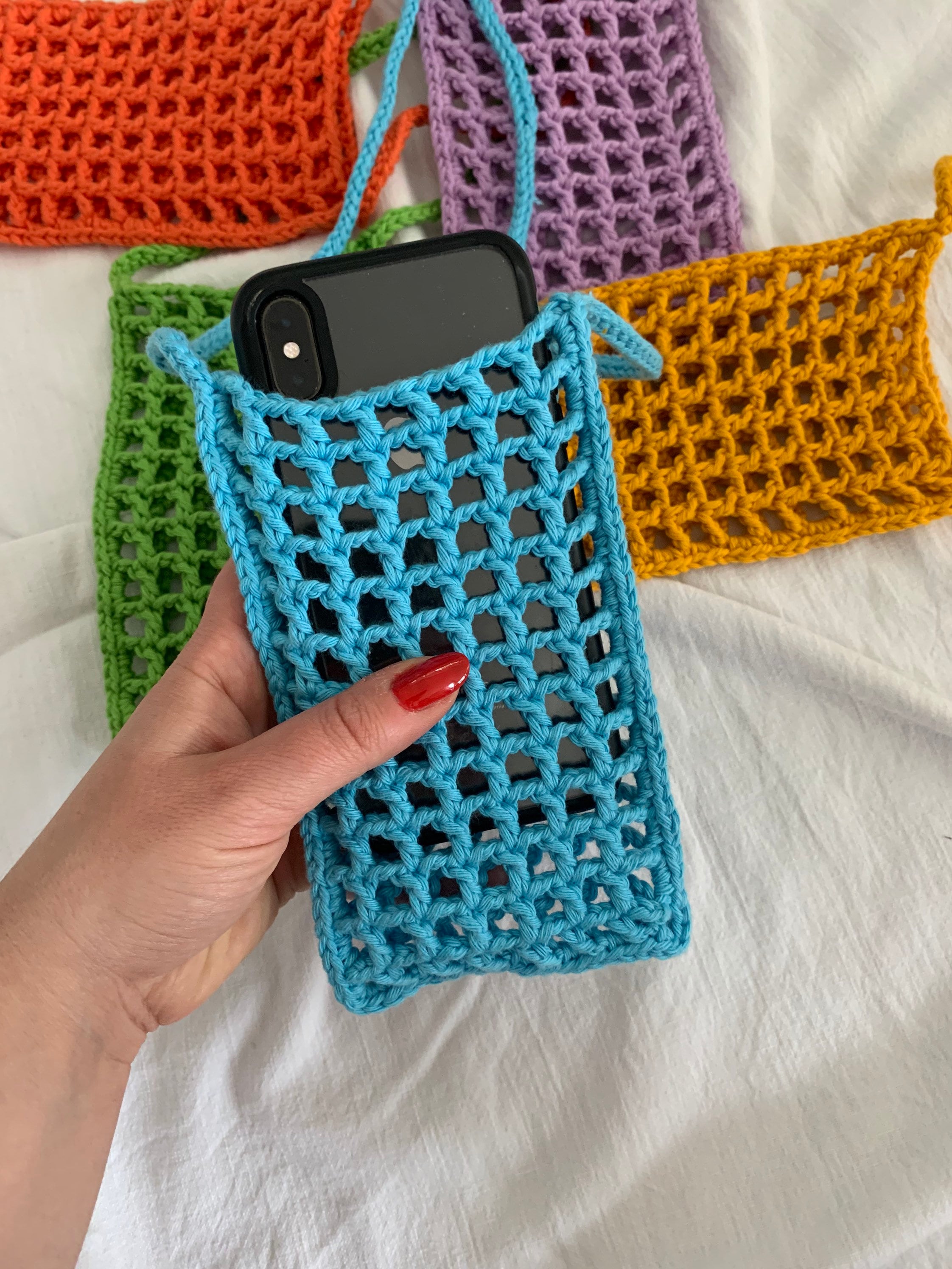 Crochet Festival Bag COTTON Handmade Phone Case Crossbody Made to  order Iphone14 pro and Samsung S23 Ultra ANY COLOUR