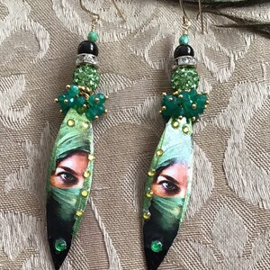 Green-eyed Girl, Green Agate, GoldFilled