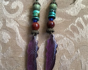 Amethyst Feathers with Jasper and Turquoise