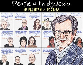 Famous People With Dyslexia, Printable Quote Posters, Dyslexia ...