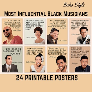 Most Influential Black Musicians, Black History Month, Theme African Americans and the Arts,Artists, Music Appreciation Month,Boho Style