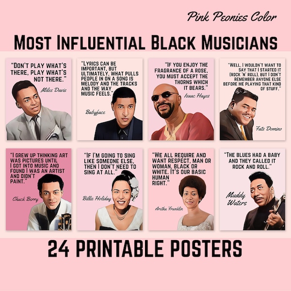 Most Influential Black Musicians, Black History Month 2024, Theme African Americans and the Arts, Artists, Music Appreciation Month, Pink