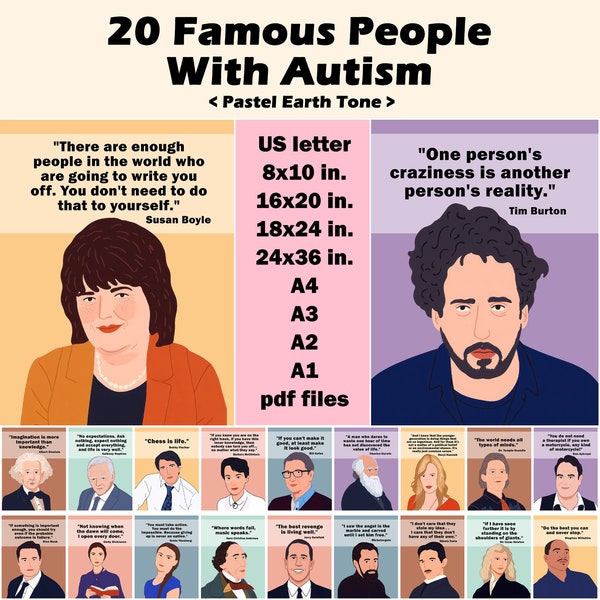 Various Sizes | Famous People With Autism Posters, National Autism Acceptance Month, World Awareness Day, Quotes, ASD, Classroom & Office