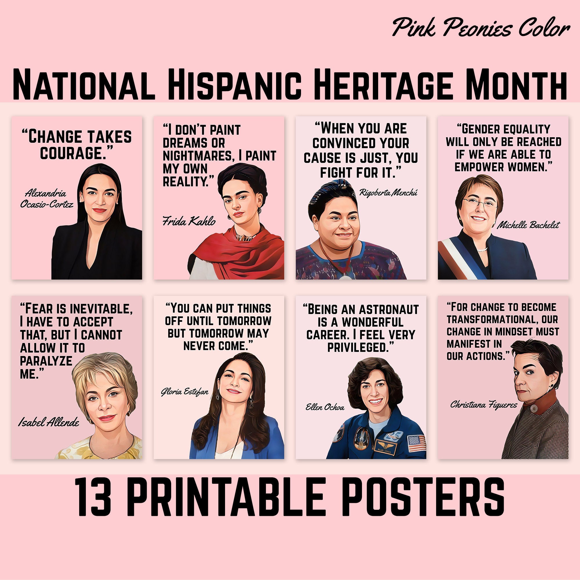 national-hispanic-heritage-month-famous-hispanic-women-in-history-positive-quotes-classroom-posters-famous-hispanic-pink-peonies-color-etsy for Hispanic Heritage Month Posters Free Printable National Hispanic Heritage Month, Famous Hispanic Women in History, Positive Quotes, Classroom Posters, Famous Hispanic, Pink Peonies Color - Etsy for Hispanic Heritage Month Posters Free Printable