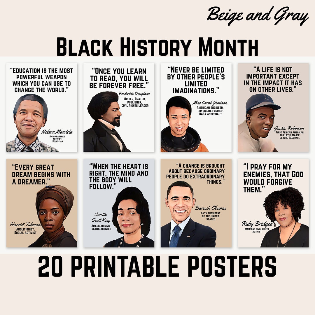 African American Heroes, Black History Month Printable Posters