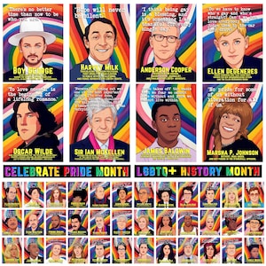 Pride Month Poster, LGBT Geschichtsmonat Bulletin Board Display, 44 LGBTQIA + Zahlen Zitate, inklusive druckbares Klassenzimmer Dekor, pdf und jpg