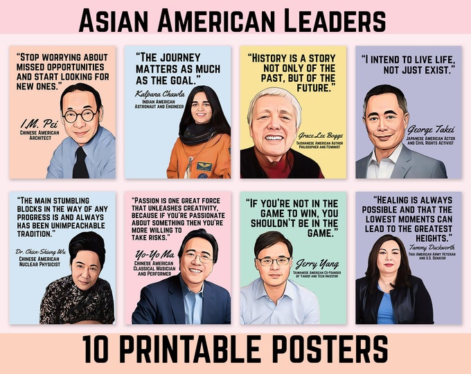 AAPI Leaders Printable Posters, Asian American Heritage Month (PDF) - Etsy