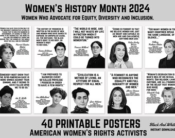 Women's History Month Posters | Decor, American History, Famous Women, Bulletin Board Display, Printable Banner, 40 Posters Instant Download