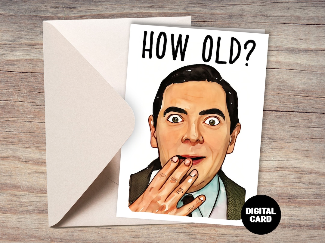 Funny Meme Birthday Card, How Old, Humor Birthday Card, Printable Greeting Card, Print at Home ...