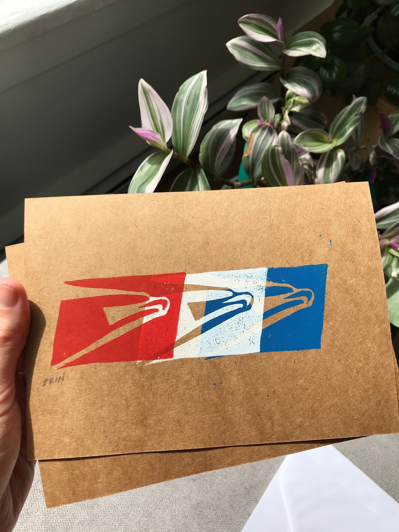 USPS Hand Printed Greeting Cards Multipack 6 Etsy UK