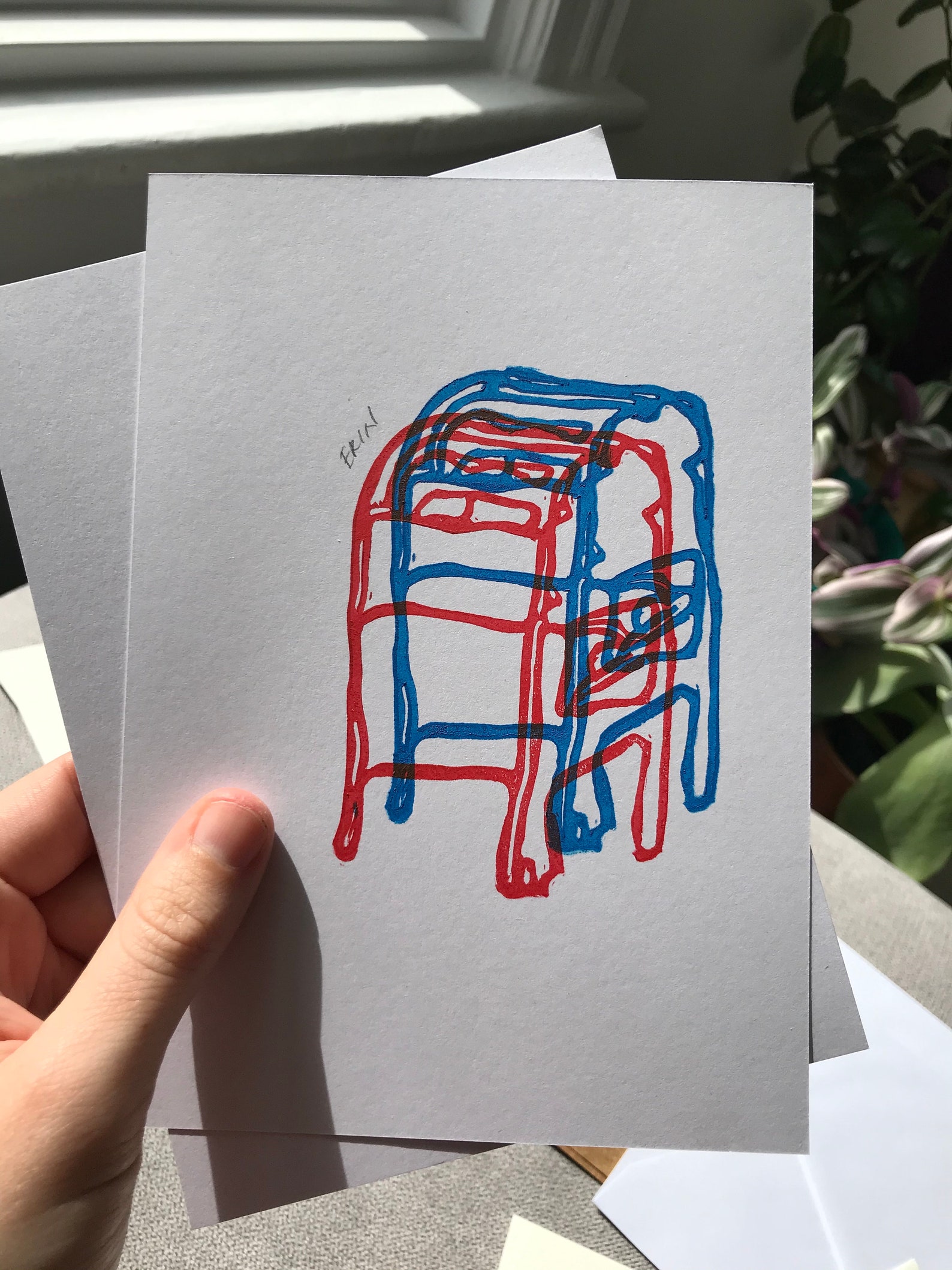 USPS Hand Printed Greeting Cards Multipack 6 Etsy UK