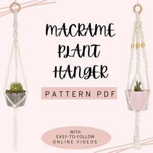 Macrame Wall Plant Hanger, Macrame Wall Design, Macrame Plant Holder, Macrame Wall Hanging, Macrame Pattern, PDF DIY 4 Different Style