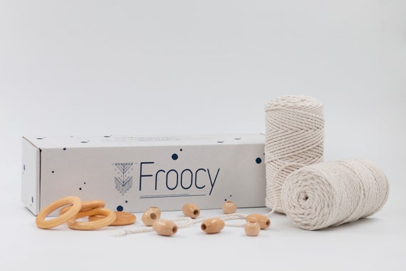 DIY Macrame Kit for Adults Beginners, 4 Macrame Plant Hanger Kit Froocy  Macrame Starter Kit Includes: 100% Cotton Macrame Cord 3 Mm 