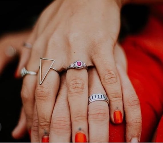 Art Deco, vintage 1920’s White Gold with Ruby Ring