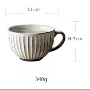 Retro Rough Pottery Ceramic Drinkware Water Tea Cup Pull Flower Latte Big Mouth Breakfast Dessert Home Decor Coffee Mug Set Bild 5