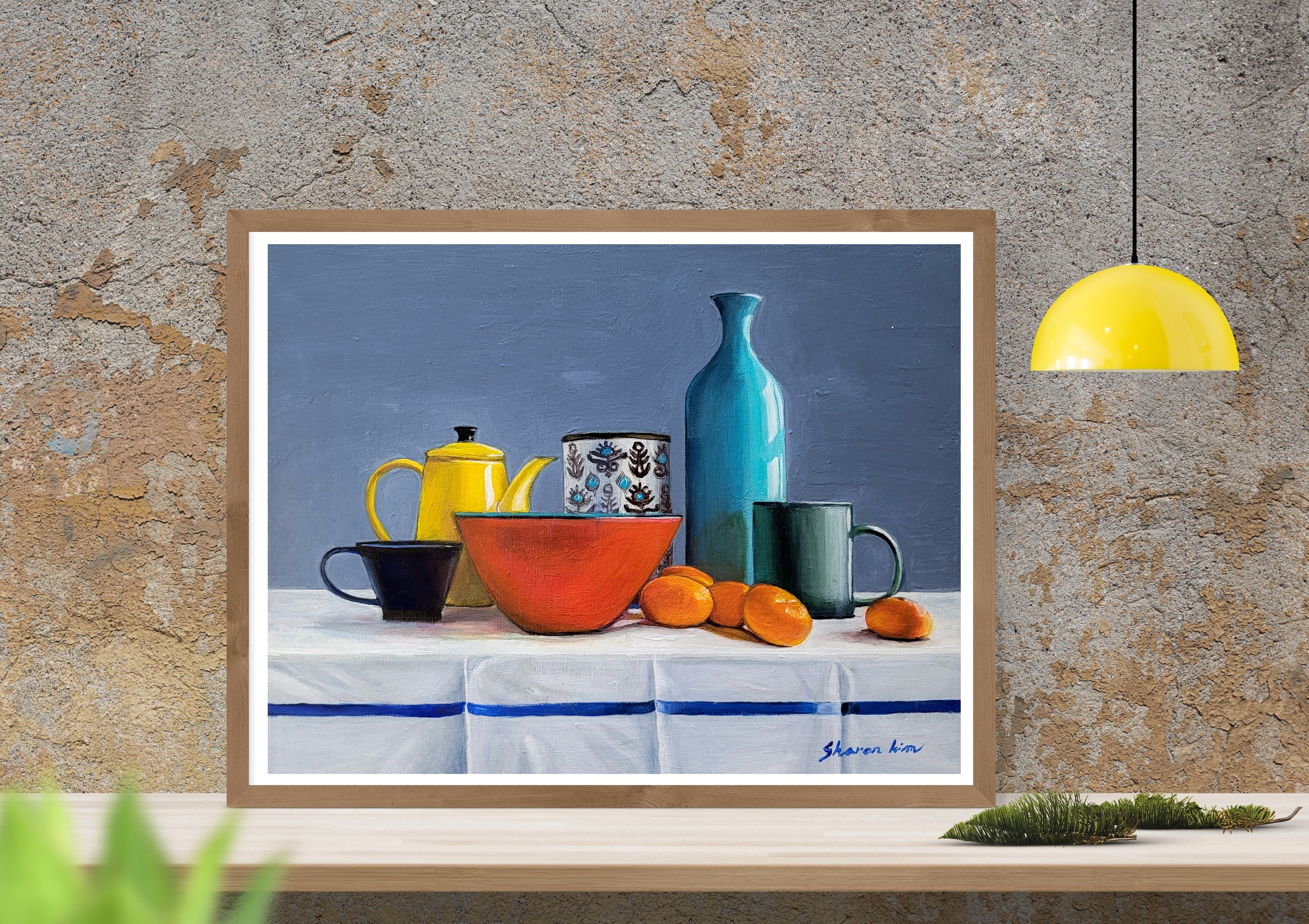 Original Painting Acrylic Painting Still Life Paintinyellow - Etsy