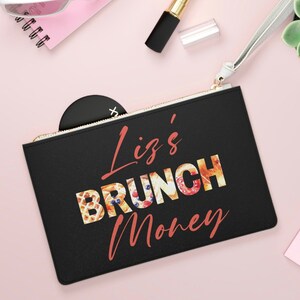 Personalized Clutch Bag | Brunch Money Vegan Leather Clutch Bag | Add Your Name to the Bag