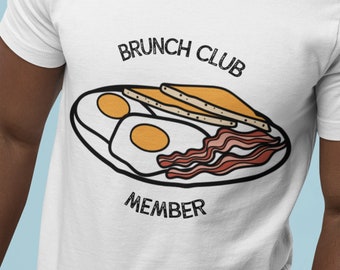 Camiseta unissex de manga curta com ovos, torradas e bacon Brunch Club