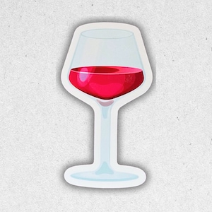 Adesivo per bicchiere di vino rosso