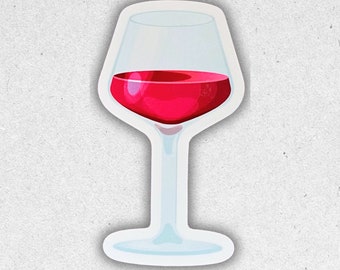 Red Wine Glass Sticker