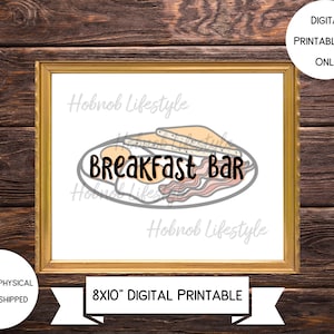 Digital Breakfast Bar, Printable Instant Download, Brunch Table Sign 8x10&quot;