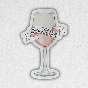 Rose | Rosé All Day Glass Sticker